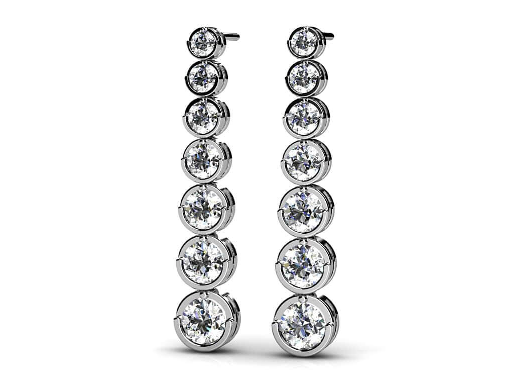 Single Strand Diamond Earrings Diamond  with 0.71 ct.(finished)