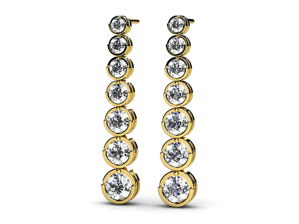 Single Strand Diamond Earrings Diamond  with 1.54 ct.(finished)