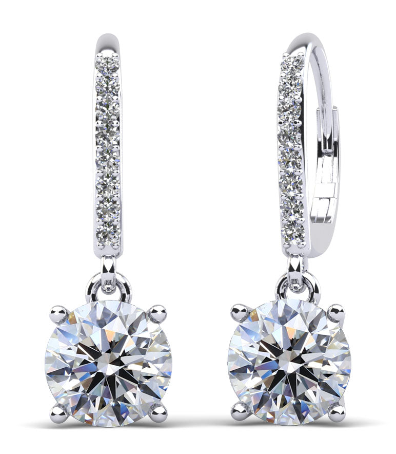 Brilliance Diamond Drop Earrings Diamond  with 6.24 ct. (2X3.00 ct. center diamonds)