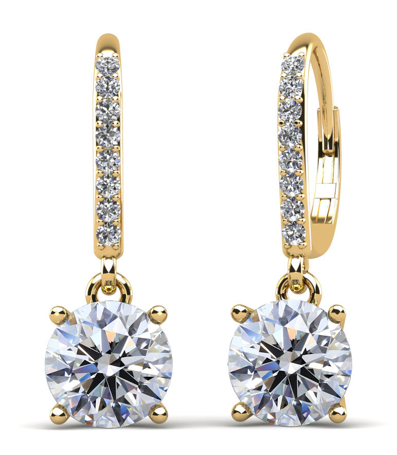 Brilliance Diamond Drop Earrings Diamond  with 0.48 ct. (2X0.12 ct. center diamonds)