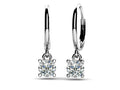 Classic Four Prong Diamond Drop Earrings Diamond  with 0.32 ct.(finished) 3.5mm