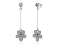 Flower Blossom Drop Bar Earrings Lab-Grown Diamond  with 0.65 ct.(finished)