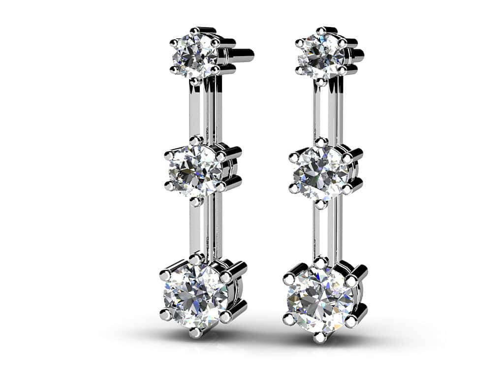 Thin Link Diamond Drop Earrings Lab-Grown Diamond  with 0.76 ct.(finished) 2.5mm, 3.1mm, 3.7mm