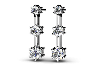 Thin Link Diamond Drop Earrings Diamond  with 0.52 ct.(finished) 2.2mm, 2.8mm, 3.4mm