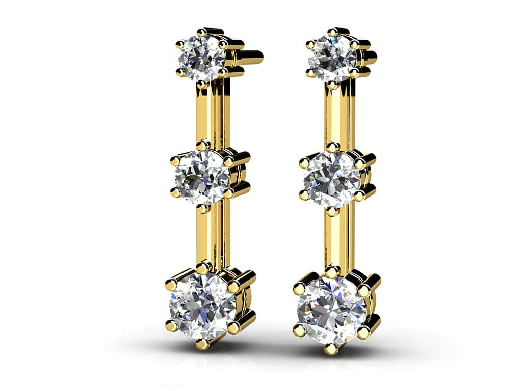 Thin Link Diamond Drop Earrings Lab-Grown Diamond  with 0.76 ct.(finished) 2.5mm, 3.1mm, 3.7mm