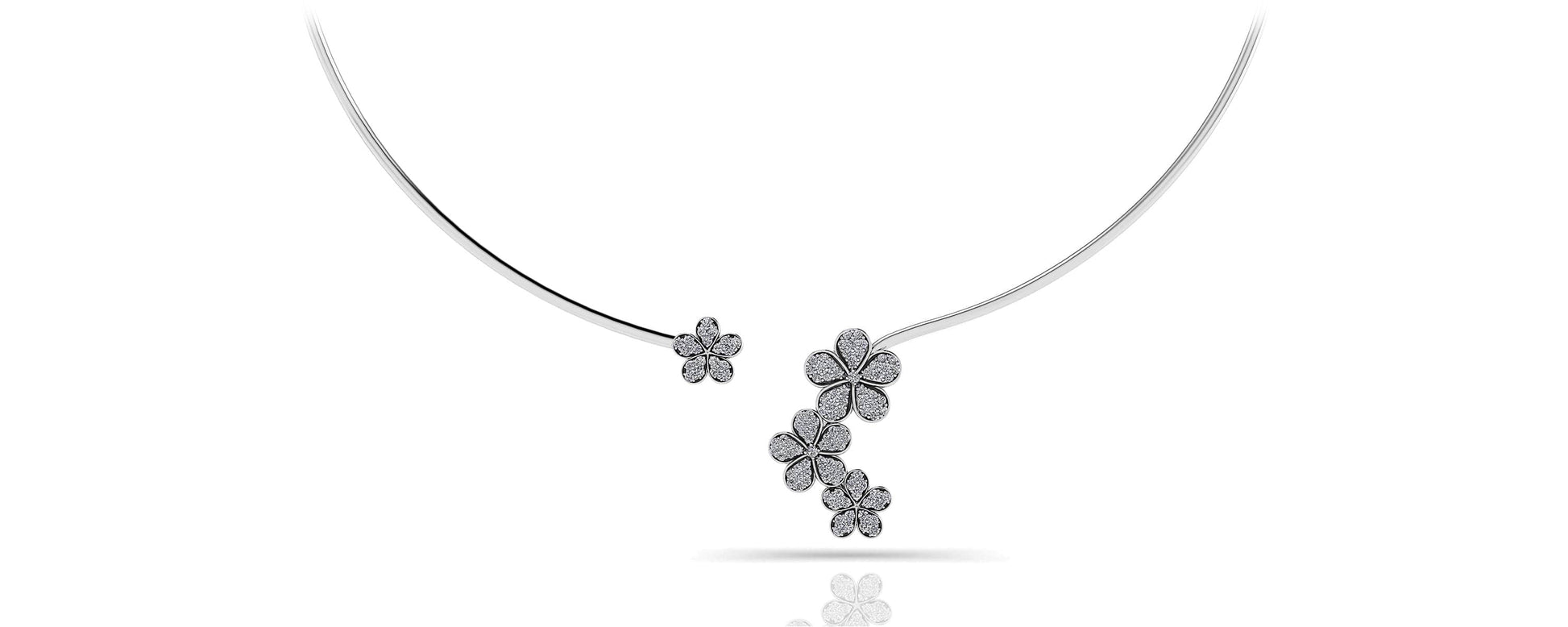 Diamond Flower Choker Diamond  with 0.76 ct.(finished) 1mm, 1.3mm