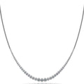 Round Bezel Set Diamond Necklace with Shiny Link Back Lab-Grown Diamond  with 4.02 ct.(finished)