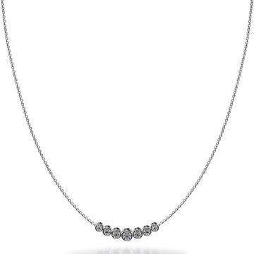 Brilliant Bezel Set Diamond Tennis Necklace With Chain Diamond  with 2.95 ct.(finished)