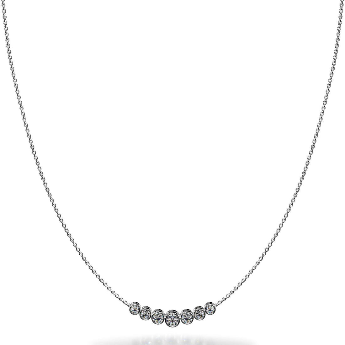 Brilliant Bezel Set Diamond Tennis Necklace With Chain Diamond  with 2.02 ct.(finished)