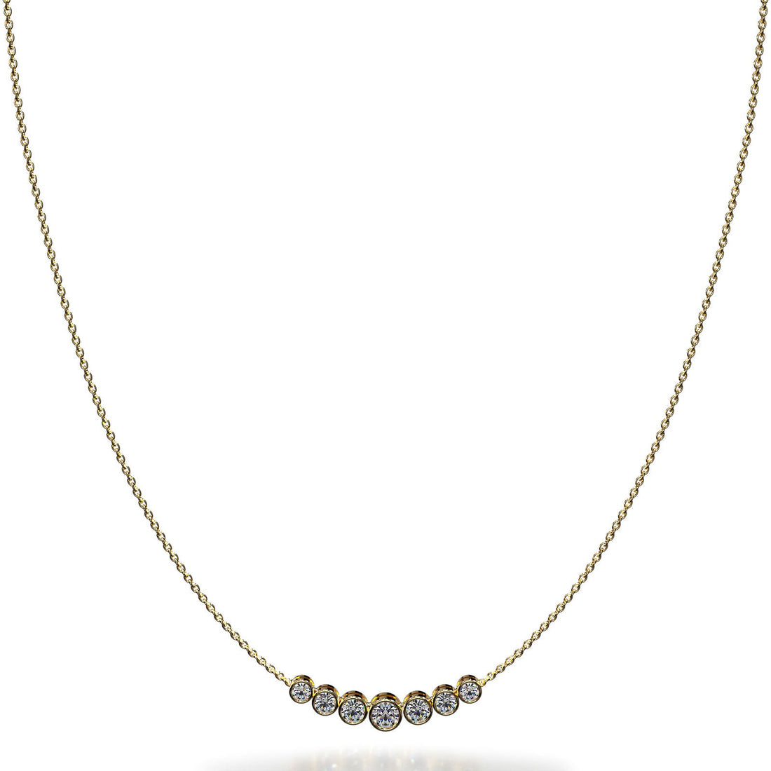 Brilliant Bezel Set Diamond Tennis Necklace With Chain Diamond  with 2.02 ct.(finished)