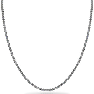 Riviera Brilliant Bezel Set Diamond Tennis Necklace Diamond  with 20.25 ct.(finished) 4mm