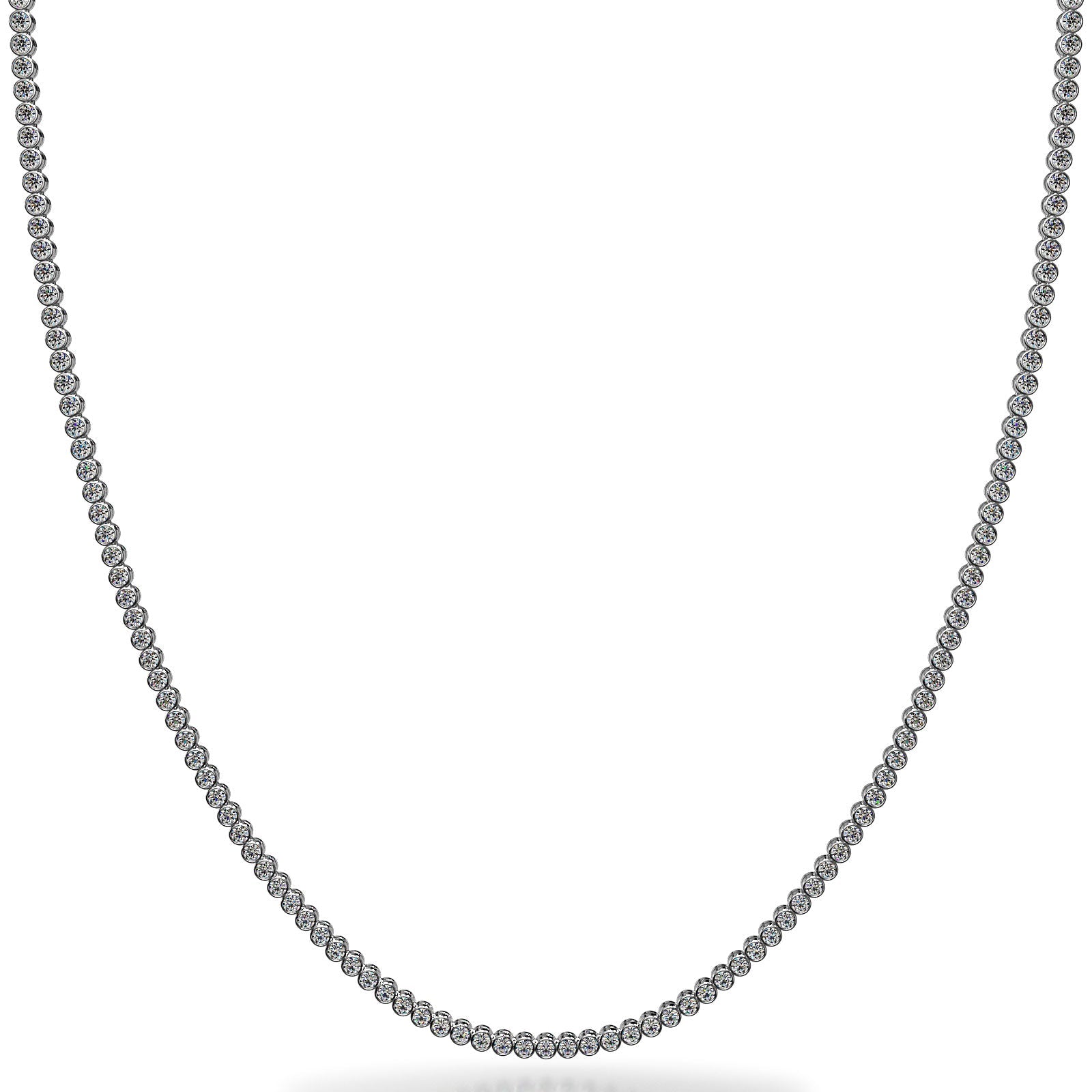 Riviera Brilliant Bezel Set Diamond Tennis Necklace Diamond  with 9.52 ct.(finished) 2.7mm