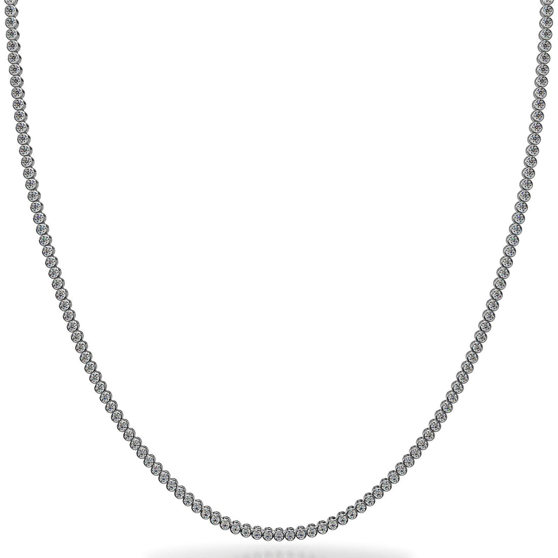 Riviera Brilliant Bezel Set Diamond Tennis Necklace Lab-Grown Diamond  with 14.88 ct.(finished) 3.5mm