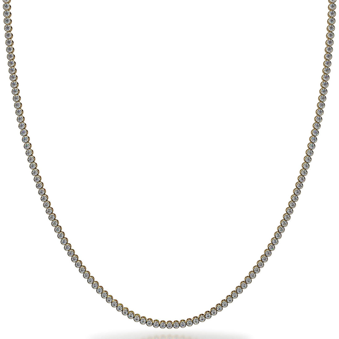 Riviera Brilliant Bezel Set Diamond Tennis Necklace Lab-Grown Diamond  with 9.52 ct.(finished) 2.7mm