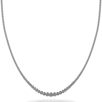 Brilliant Bezel Set Diamond Tennis Necklace Diamond  with 7.04 ct.(finished)