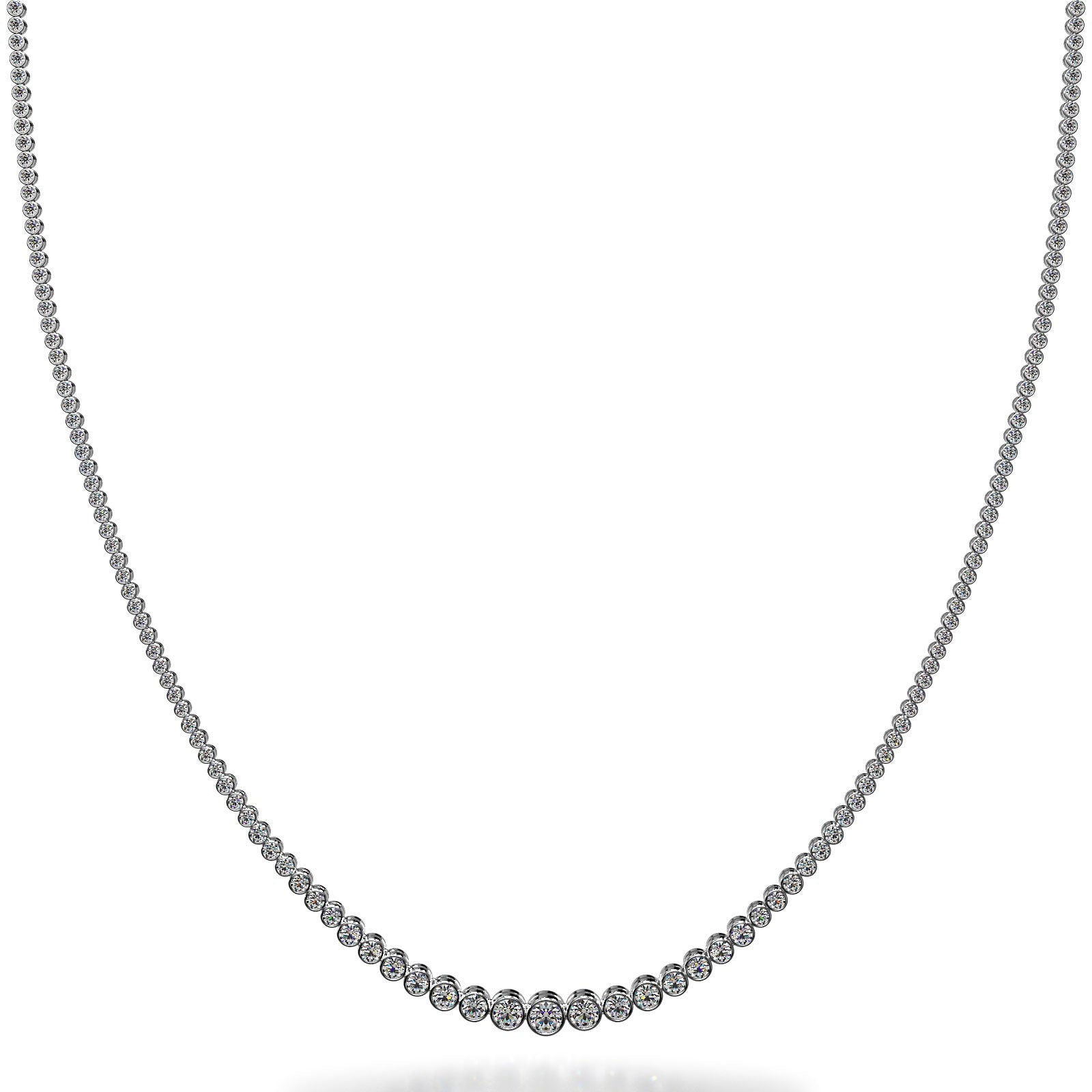 Brilliant Bezel Set Diamond Tennis Necklace Diamond  with 10.03 ct.(finished)