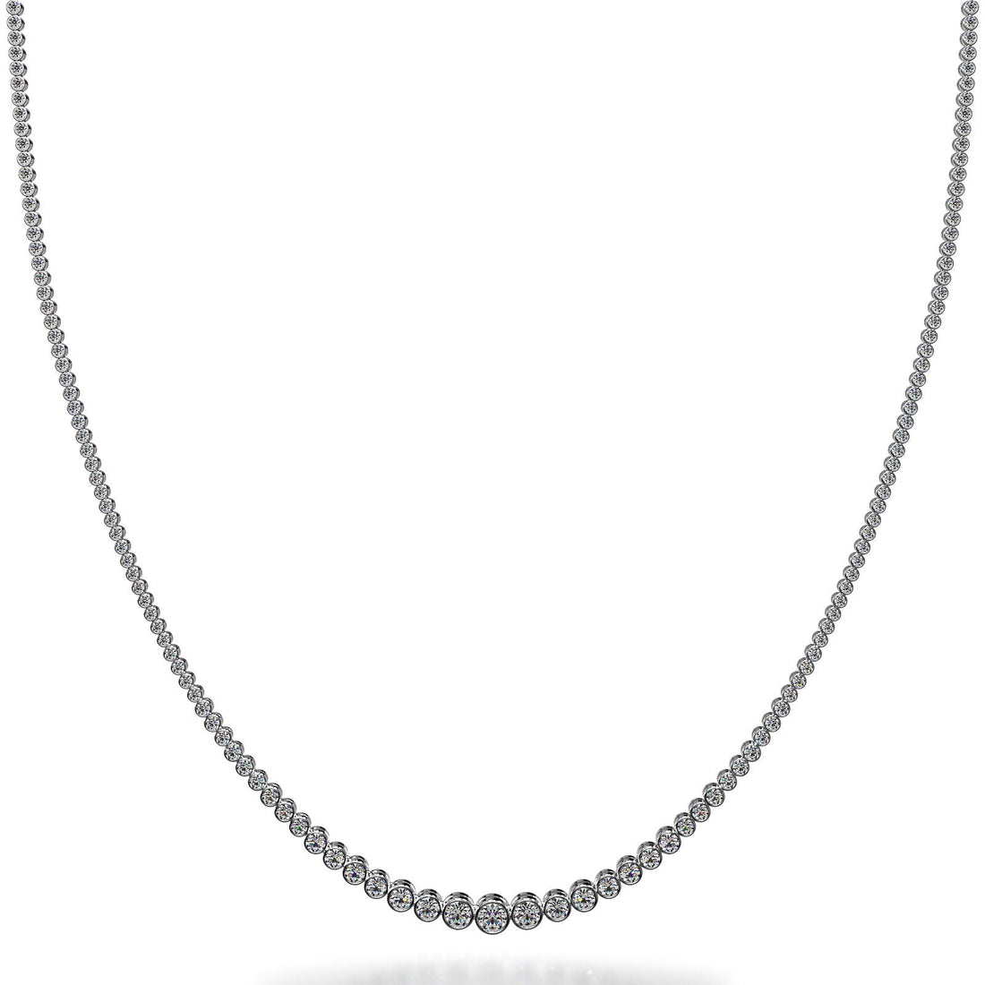 Brilliant Bezel Set Diamond Tennis Necklace Diamond  with 12.07 ct.(finished)