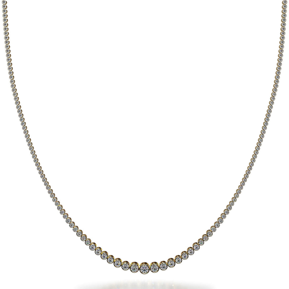 Brilliant Bezel Set Diamond Tennis Necklace Diamond  with 7.04 ct.(finished)