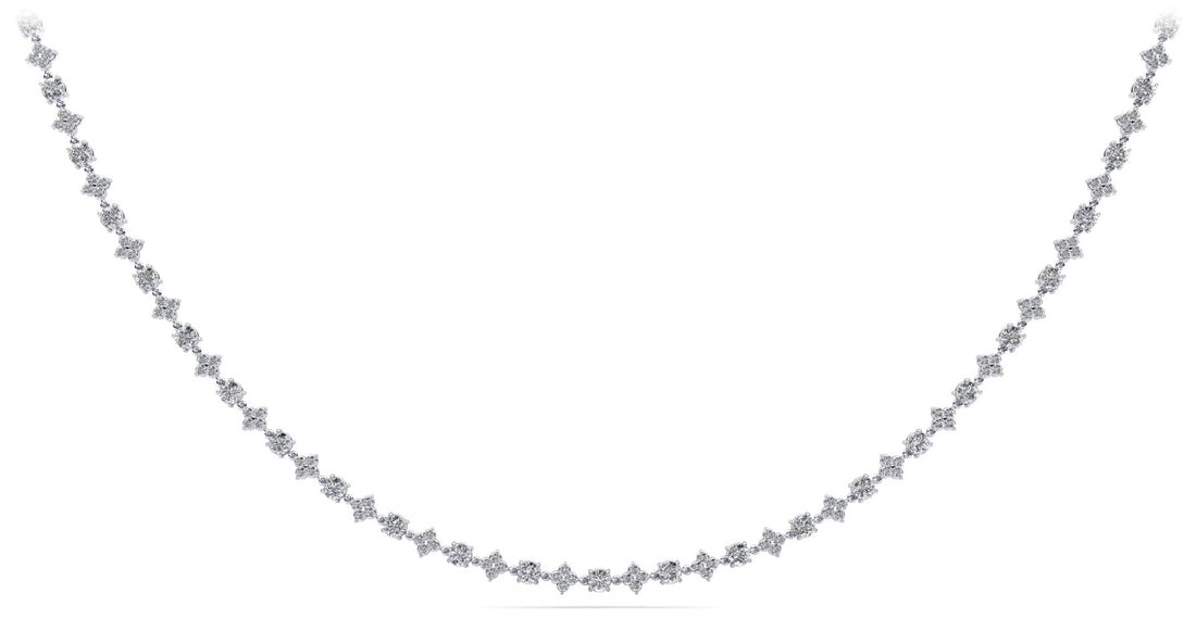 Alternating Clusters Diamond Necklace Lab-Grown Diamond  with 17.89 ct.(finished) 2.3mm, 5mm