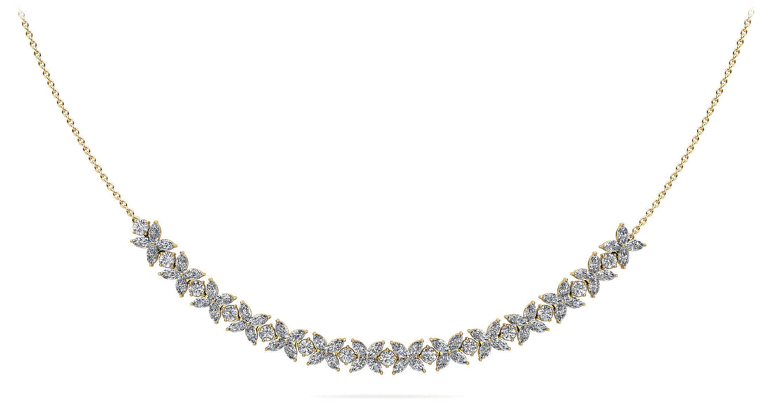 Flowers of Marquise Diamond Necklace Lab-Grown Diamond  with 7.36 ct.(finished) 3.7x2mm, 2.8mm