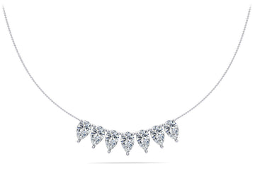 Seven Stone Pear Shape Diamond Necklace Diamond  with 1.47 ct.(finished) 5x3mm