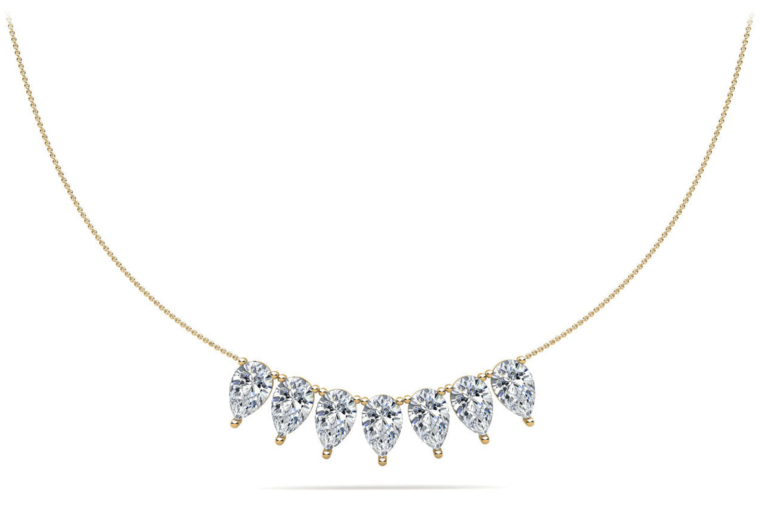 Seven Stone Pear Shape Diamond Necklace Lab-Grown Diamond  with 1.47 ct.(finished) 5x3mm