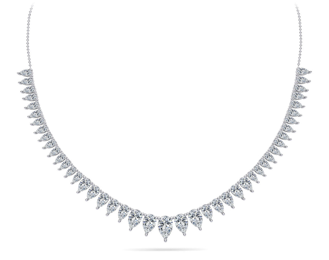 Graduated Pear Shape Diamond Necklace Diamond  with 7.02 ct.(finished) 6x4mm, 5x3mm, 4x2mm