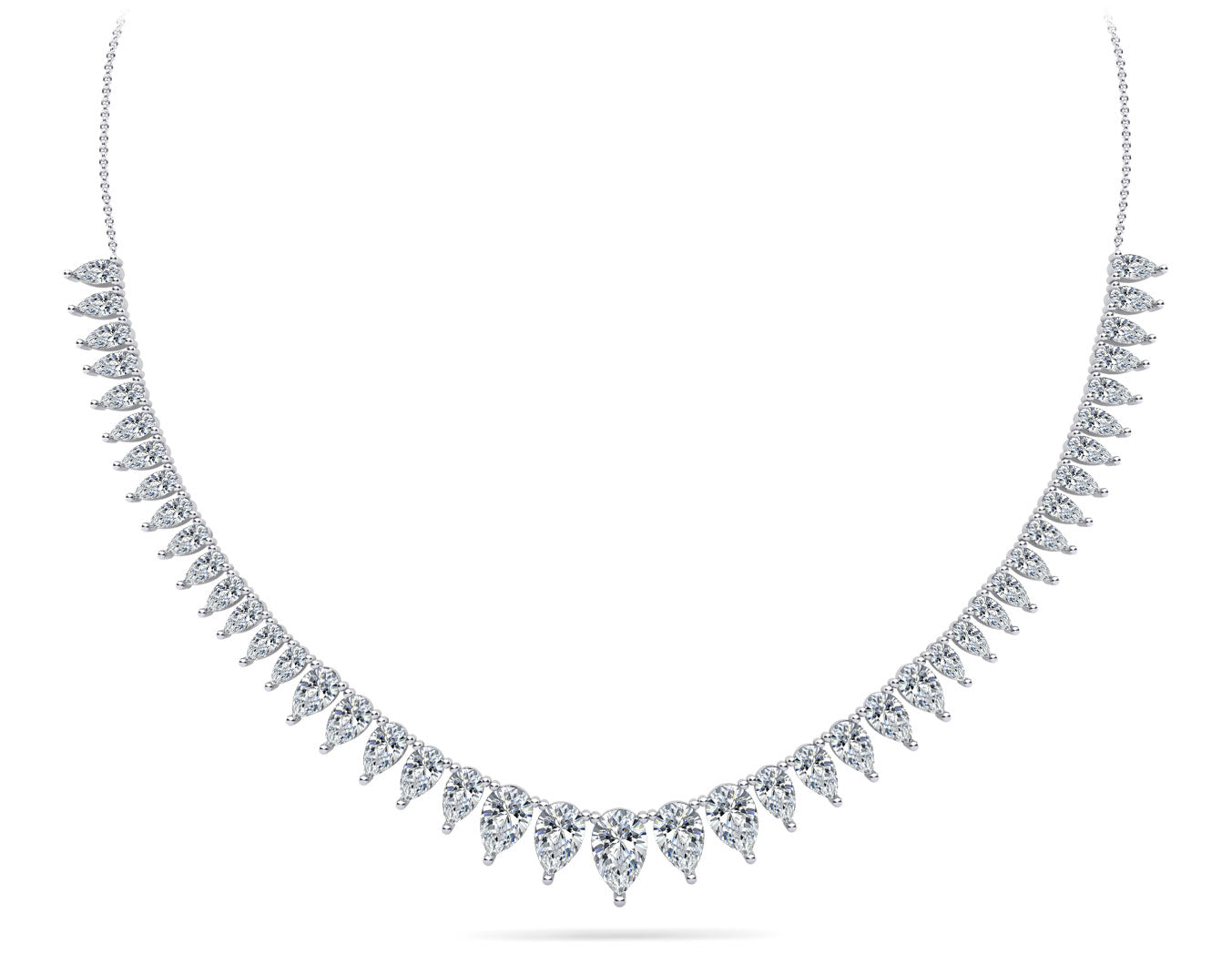 Graduated Pear Shape Diamond Necklace Lab-Grown Diamond  with 7.02 ct.(finished) 6x4mm, 5x3mm, 4x2mm