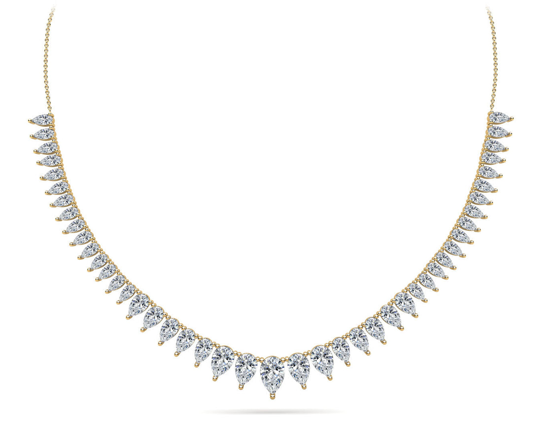 Graduated Pear Shape Diamond Necklace Diamond  with 8.98 ct.(finished)