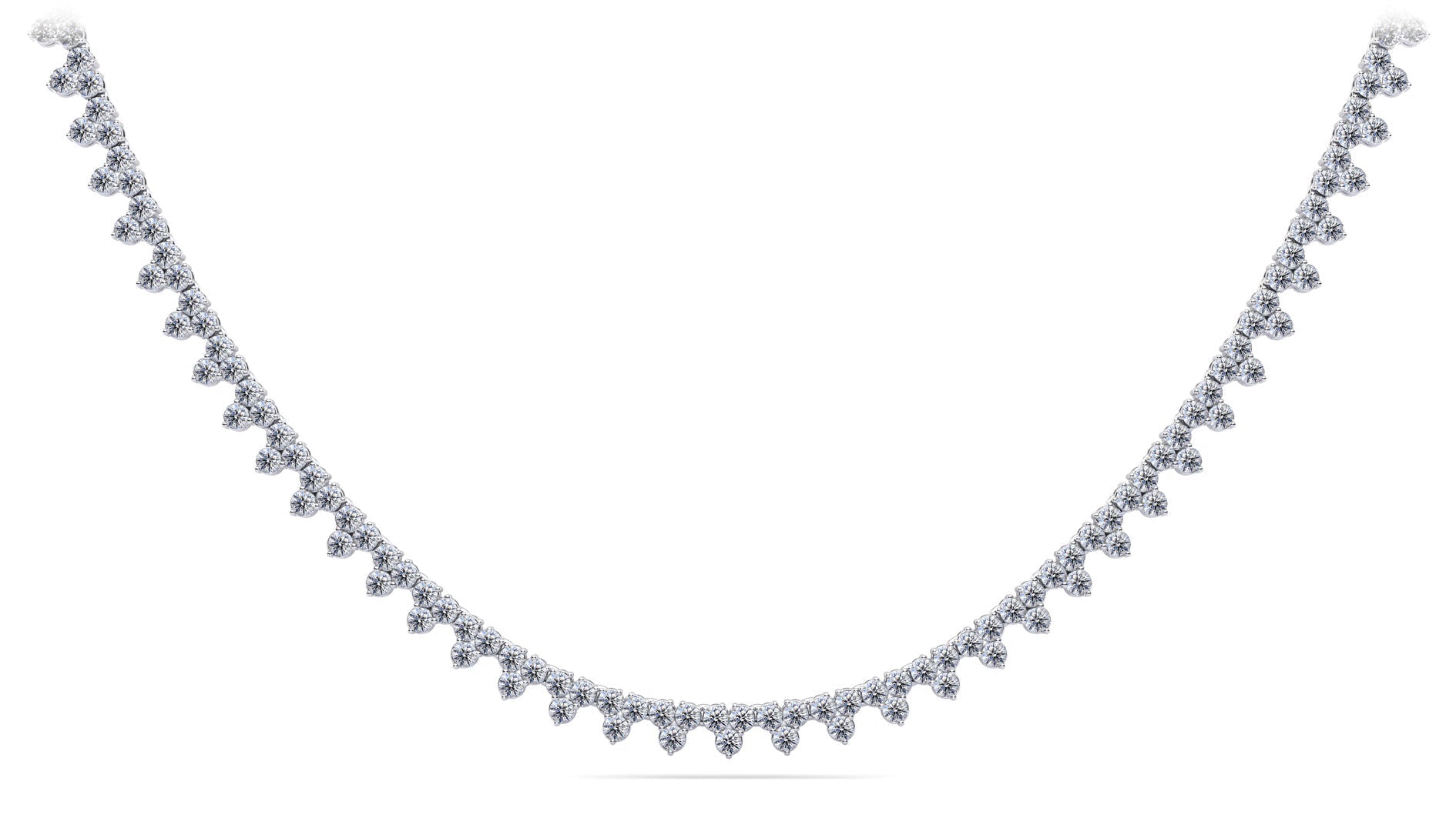 Three Stone Brilliance Diamond Necklace Lab-Grown Diamond  with 8.91 ct.(finished) 2mm