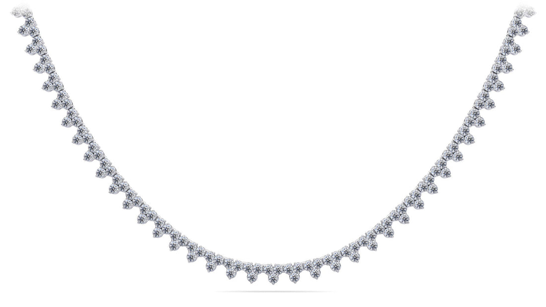 Three Stone Brilliance Diamond Necklace Lab-Grown Diamond  with 8.91 ct.(finished) 2mm