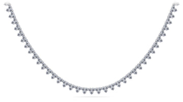 Three Stone Brilliance Diamond Necklace Lab-Grown Diamond  with 8.91 ct.(finished) 2mm