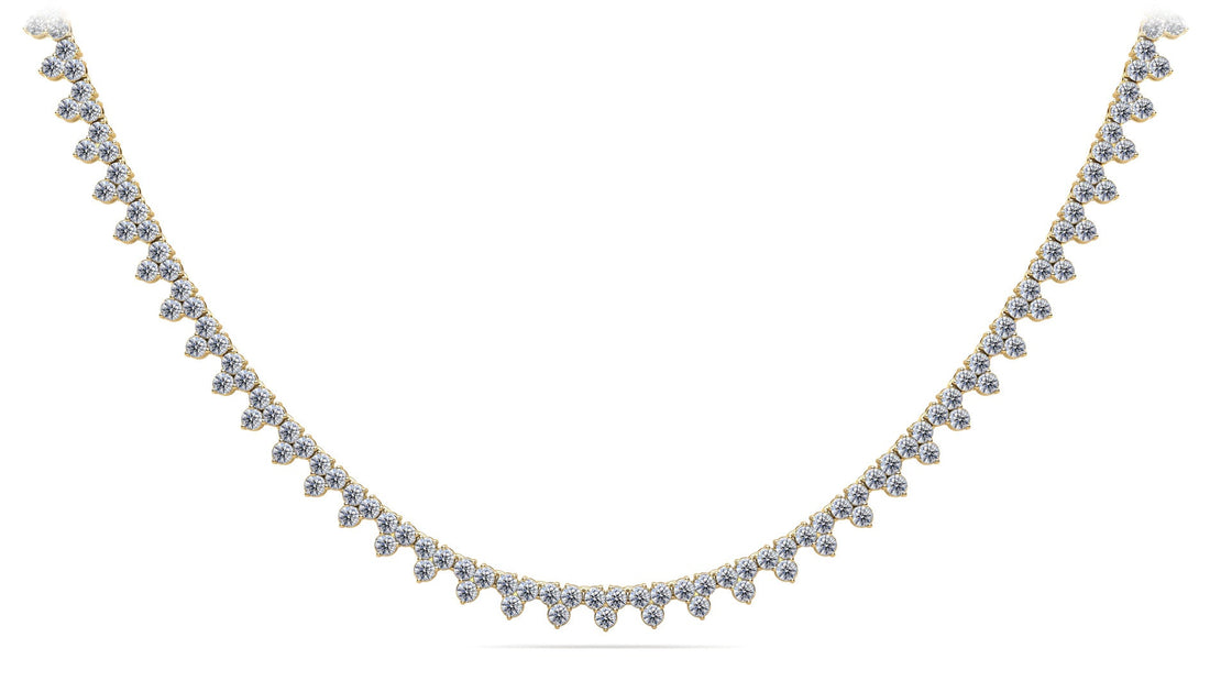 Three Stone Brilliance Diamond Necklace Lab-Grown Diamond  with 11.93 ct.(finished) 2.4mm