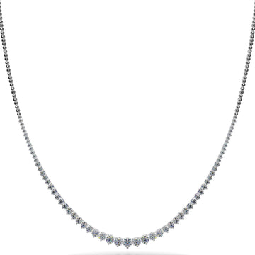 Three Prong Diamond Necklace with Shiny Link Back Lab-Grown Diamond  with 9.03 ct.(finished)