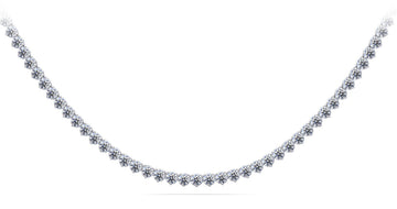 Timeless Three Prong Riviera Diamond Tennis Necklace Lab-Grown Diamond  with 13.34 ct.(finished) 3mm