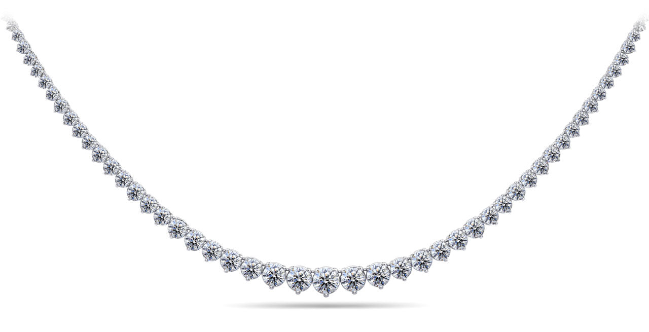 Timeless Three Prong Diamond Tennis Necklace Lab-Grown Diamond  with 11.00 ct.(finished)