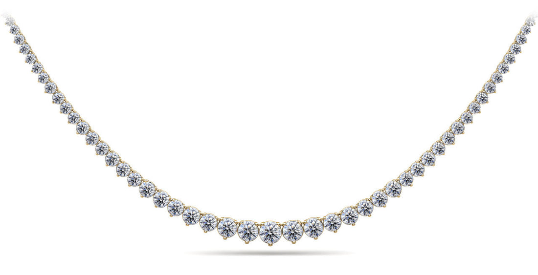 Timeless Three Prong Diamond Tennis Necklace Lab-Grown Diamond  with 10.00 ct.(finished)