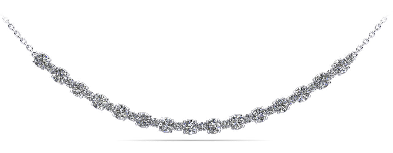 Alternating Diamond Tennis Necklace Diamond  with 2.06 ct.(finished) 1.7mm, 3.1mm