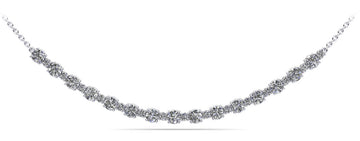 Alternating Diamond Tennis Necklace Diamond  with 2.73 ct.(finished) 2mm, 3.6mm