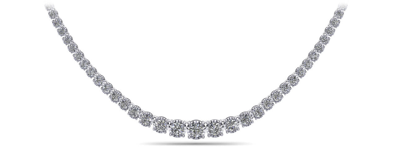 Diamond Crown Tennis Necklace Lab-Grown Diamond  with 5.04 ct.(finished)