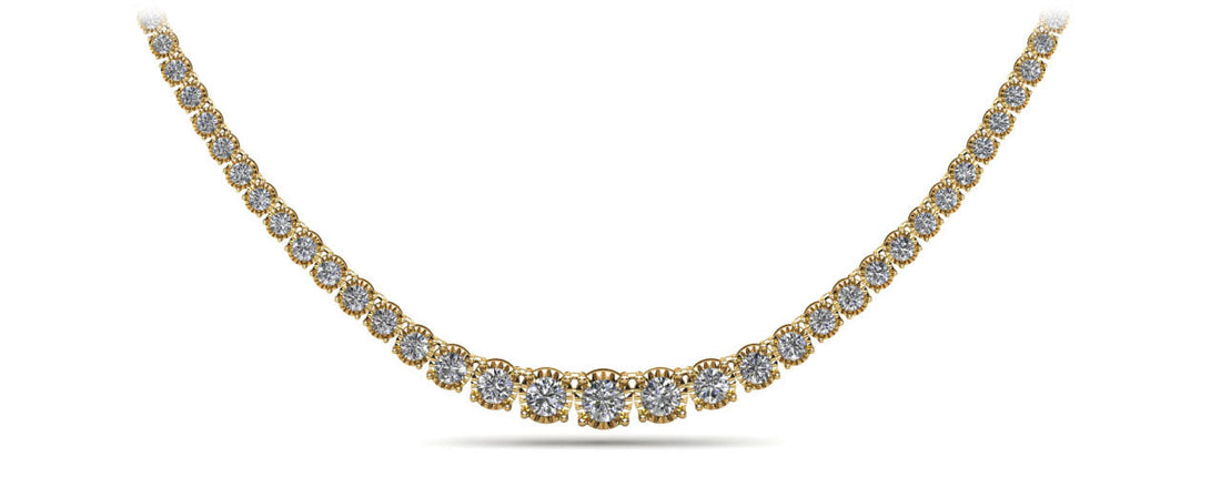 Diamond Crown Tennis Necklace Diamond  with 12.11 ct.(finished)