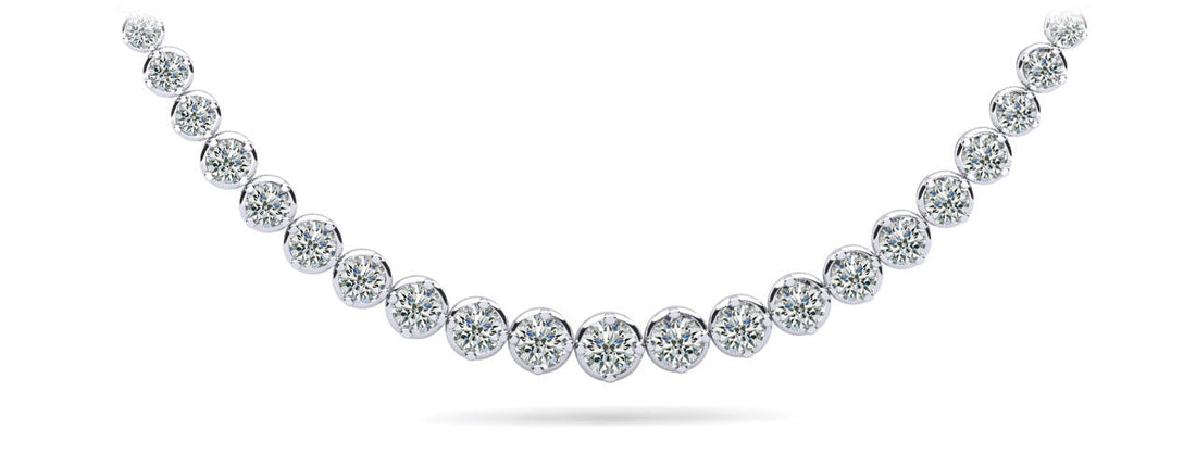 Uniquely Elegant Tennis Necklace Diamond  with 11.99 ct.(finished)