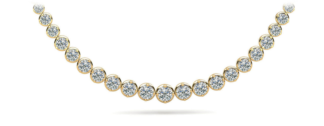 Uniquely Elegant Tennis Necklace Diamond  with 9.00 ct.(finished)