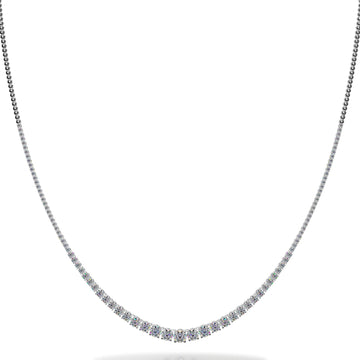 Timeless Four Prong Diamond Necklace with Shiny Links Lab-Grown Diamond  with 2.51 ct.(finished) 1.8mm, 2mm, 2.2mm