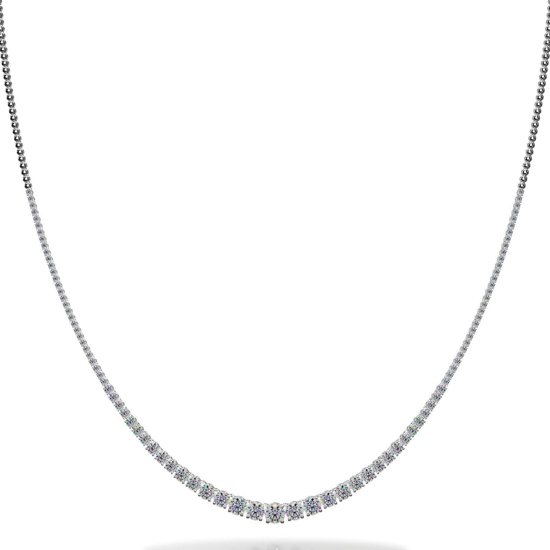 Timeless Four Prong Diamond Necklace with Shiny Links Diamond  with 10.01 ct.(finished)