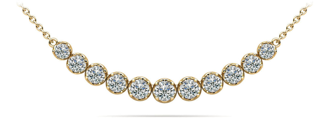 Classic Strand Necklace With Graduated Diamonds And Chain Diamond  with 3.07 ct.(finished)