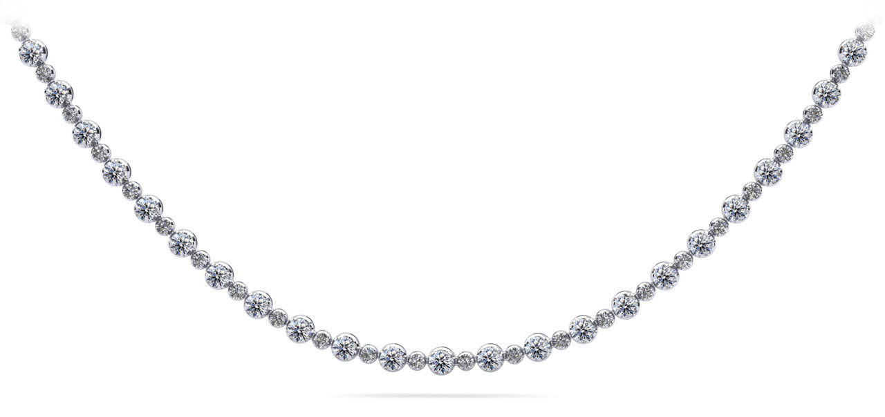 Alternating Diamonds Diamond Necklace Diamond  with 6.11 ct.(finished) 1.7mm, 2.7mm