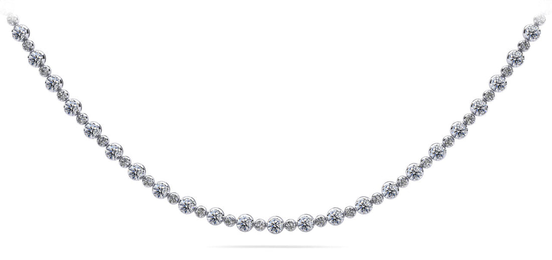 Alternating Diamonds Diamond Necklace Lab-Grown Diamond  with 6.11 ct.(finished) 1.7mm, 2.7mm