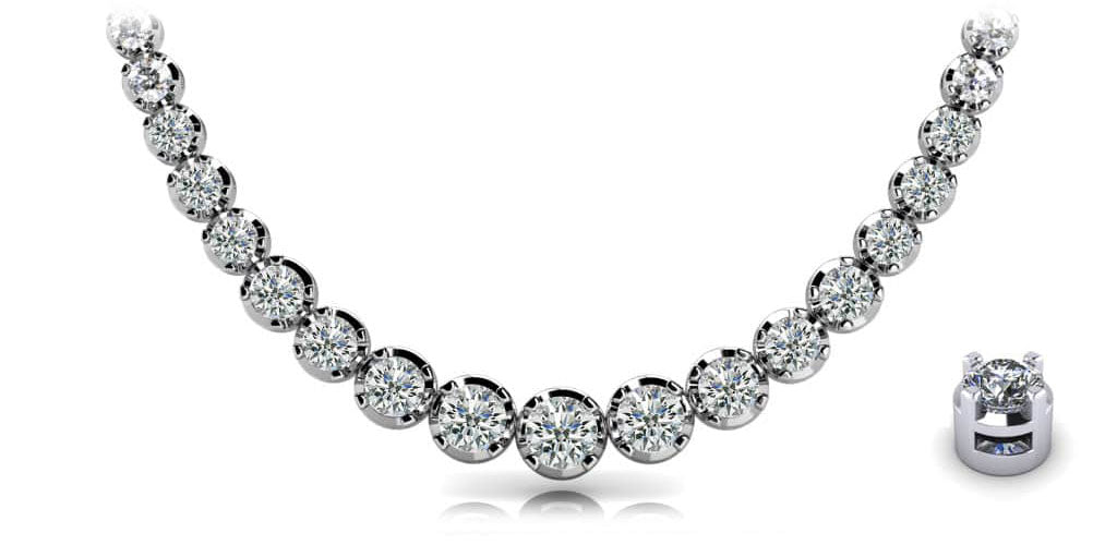 Diamond Strand Necklace In Diamond  with 14.02 ct.(finished)