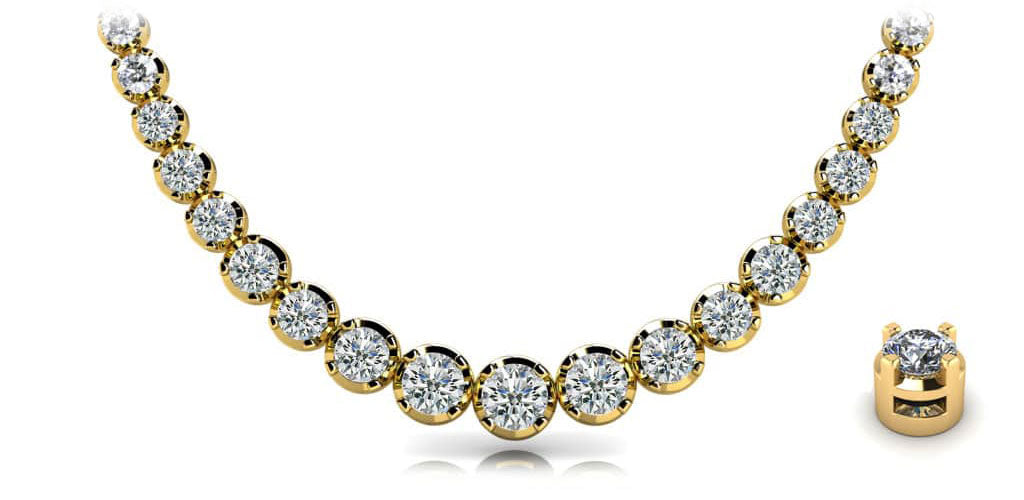 Diamond Strand Necklace In Diamond  with 9.89 ct.(finished)